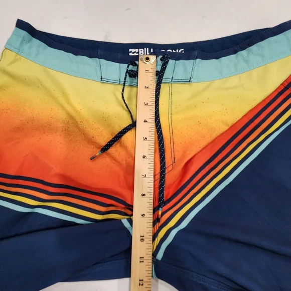 Billabong Platinum X Fifty 50 Boardshorts Size 34 Mens Trunks Surf Blue Orange - Picture 8 of 11